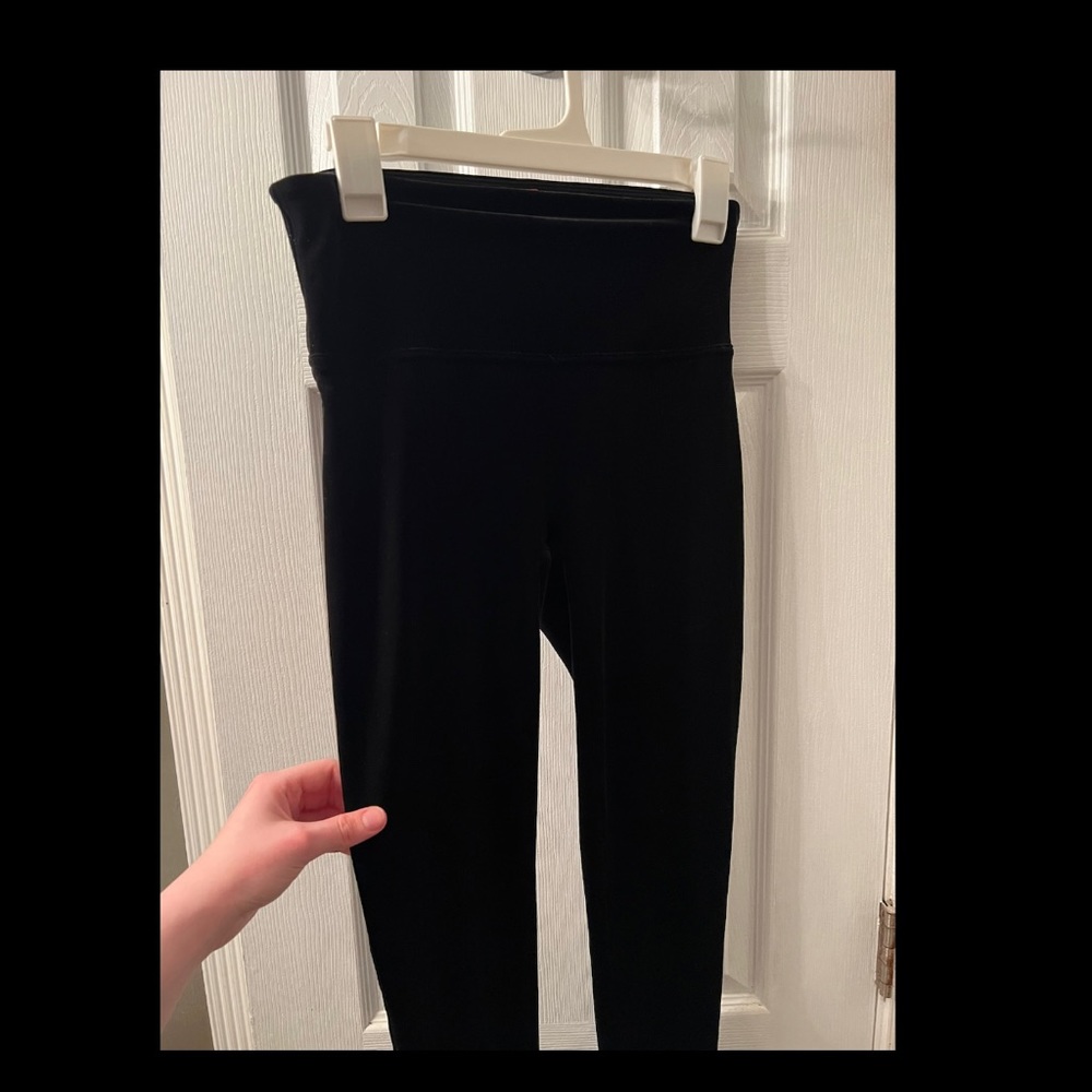 Velour black leggings